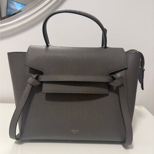 Celine Mini Belt Bag - Gray Leather